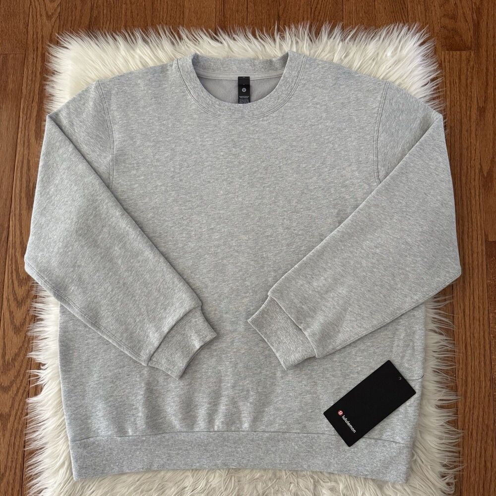 Lululemon Steady State Crew Sweatshirt Mens Small Gray Fleece Lined Oversize NWT